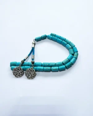 Cylinder shaped turquoise Islamic prayer beads