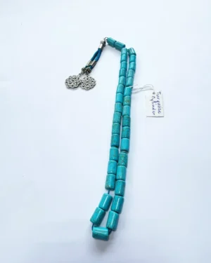 Cylinder shaped turquoise Islamic prayer beads