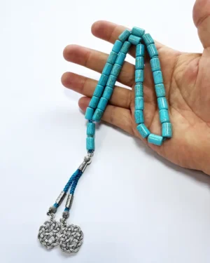 Cylinder turquoise men's prayer beads