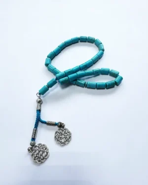 Cylinder turquoise men's prayer beads