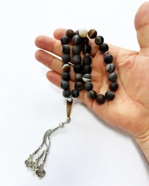 Large matte Sulemani Agate Muslim prayer beads