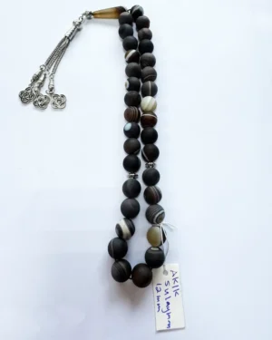 Large matte Sulemani Agate Muslim prayer beads