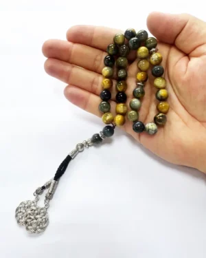 Premium Golden Blue Tiger Eye Prayer Beads